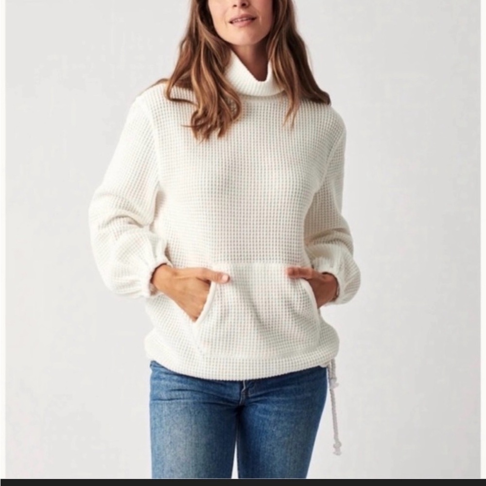 Faherty Thermal Cream Cowl Neck Sweater